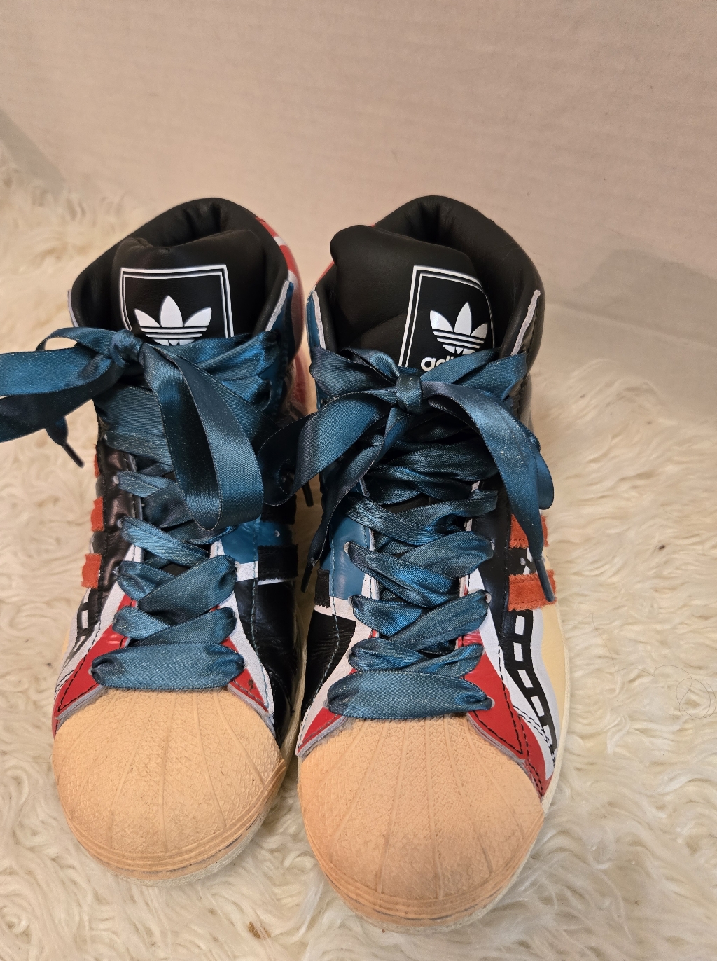 Adidas Superstarhigh-Top Sneakers With Satin Laces